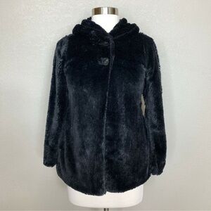 Patagonia Pelage Girl's Youth Faux Fur Soft Cozy Coat Jacket in Black Size 12 Y